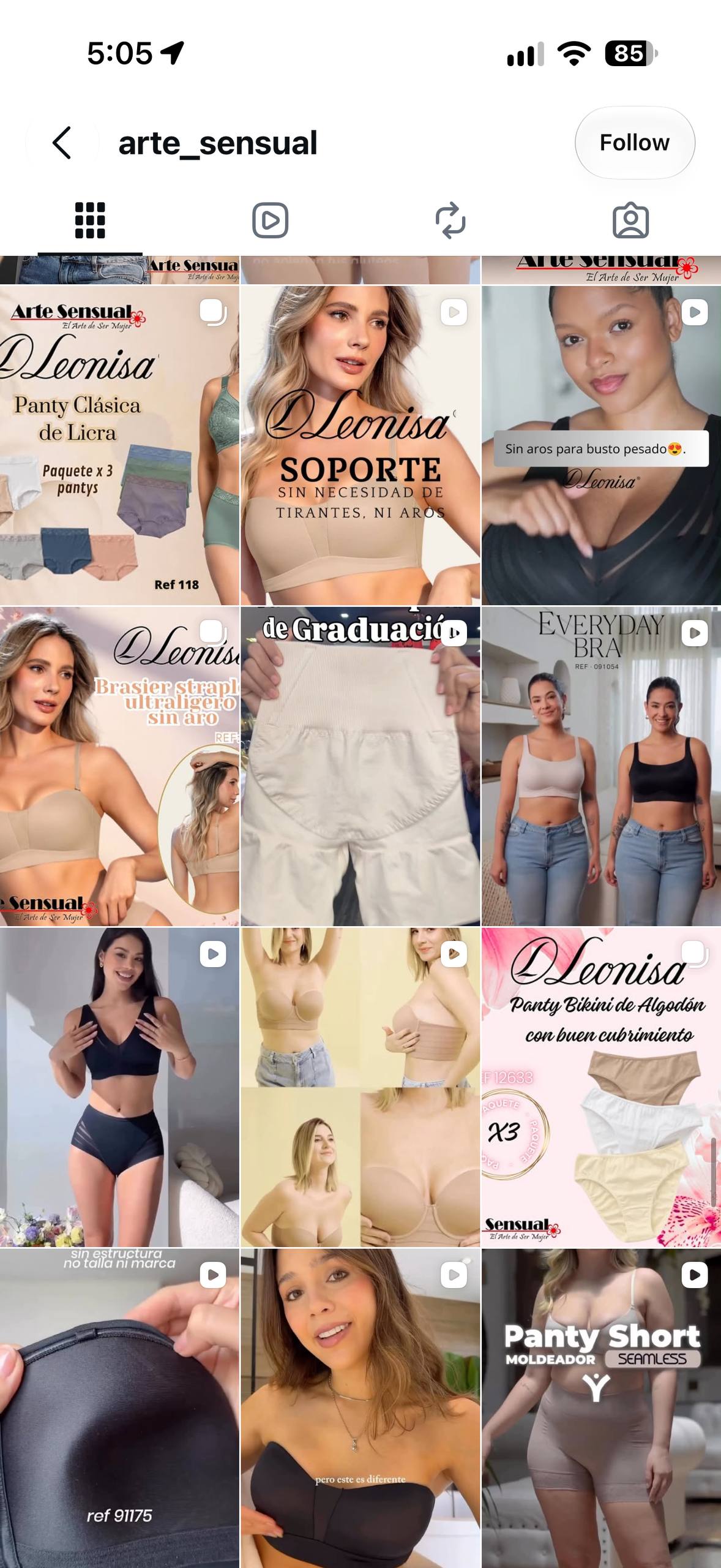 Publicaciones de Arte Sensual en Instagram